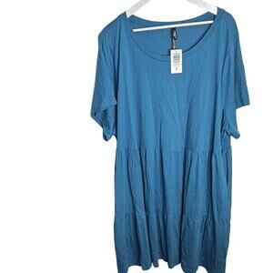 Torrid Blue Cotton Modal Babydoll Lounge Dress W1335 Plus Size 5X